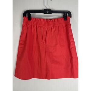 J. Crew Linen Blend Pull On Mini Skirt Womens Size 2 Reddish Orange Vacation